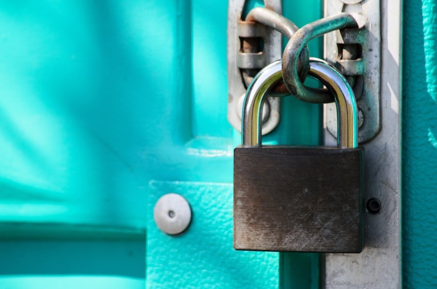 Close-up of a euro cylinder door lock being changed